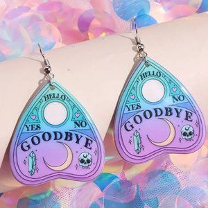 Ouija Planchette Spirit Witch Talking Board Game Acrylic Dangle Earrings NEW